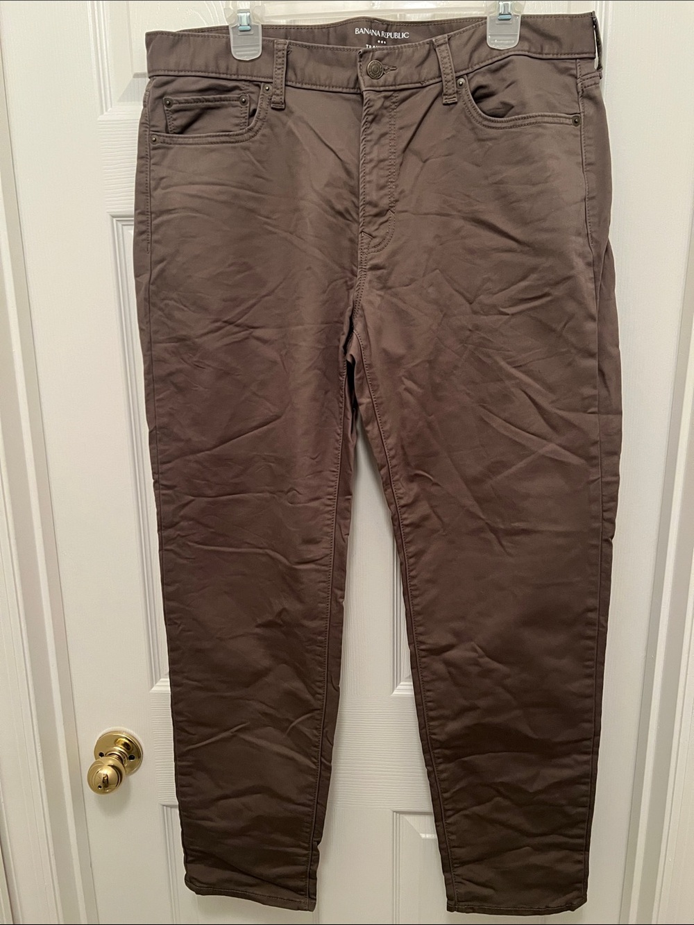 Banana Republic Men's Dark Brown/ gray  Slim Chinos